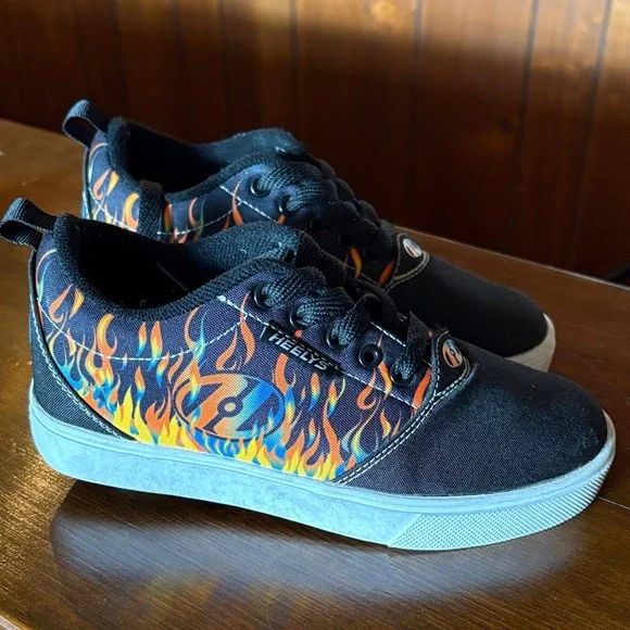 Heelys Kids' Black and Orange Flame Sneakers - Picture 1 of 5
